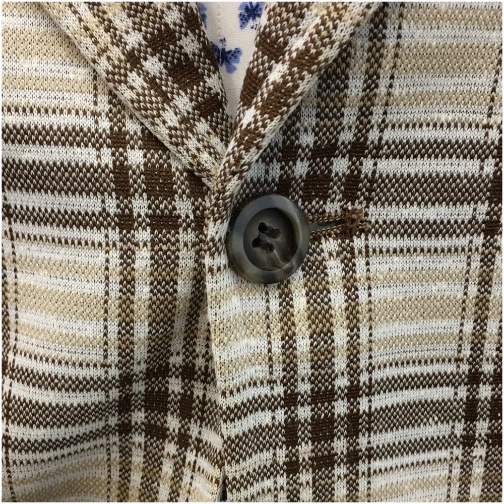 VINTAGE 70s Mens Blazer Sport Coat‎ Casual Jacket Size 40R Classic Button Suit - Picture 3 of 12